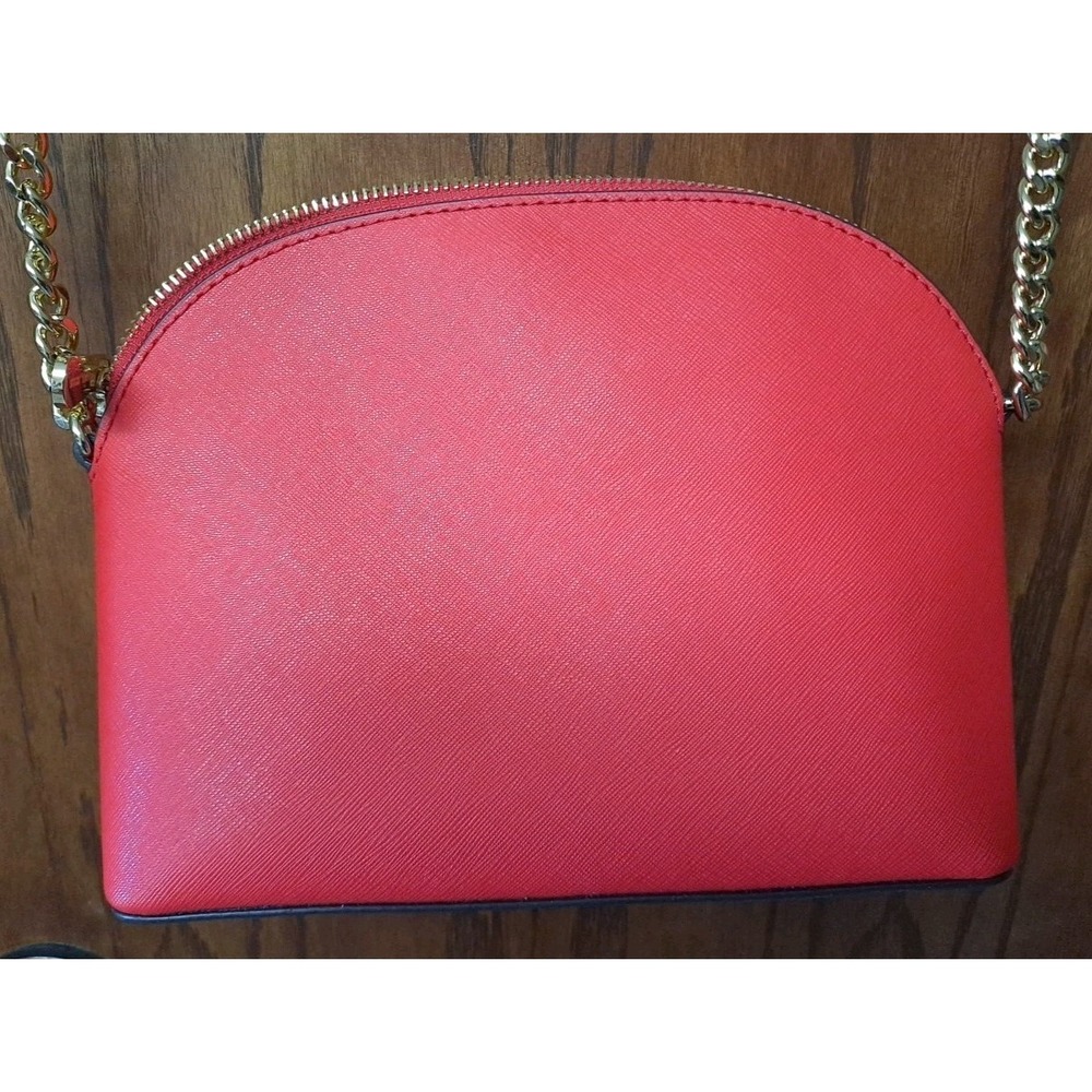 Michael Kors Emmy Medium Saffiano Leather Crossbody Bag Red NWT Adjustable Strap - Picture 2 of 8